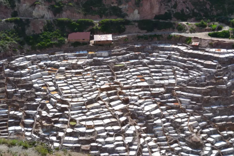 The salt pans at Maras, thousands of shallow terraced pools cut into the hillside.